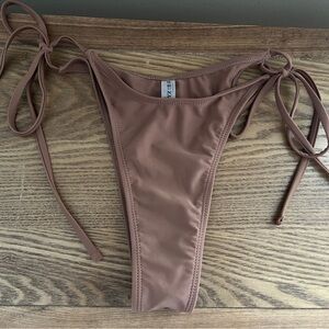 Zayful Women's Sz Small Light Brown Thong Bikini Bottom Swimsuit